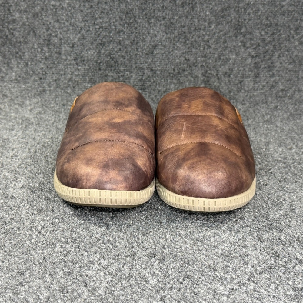 OluKai Mua 'Ili Mule Slippers Men's 11 Dark Wood Brown Leather Slip On Shoes - Picture 2 of 10
